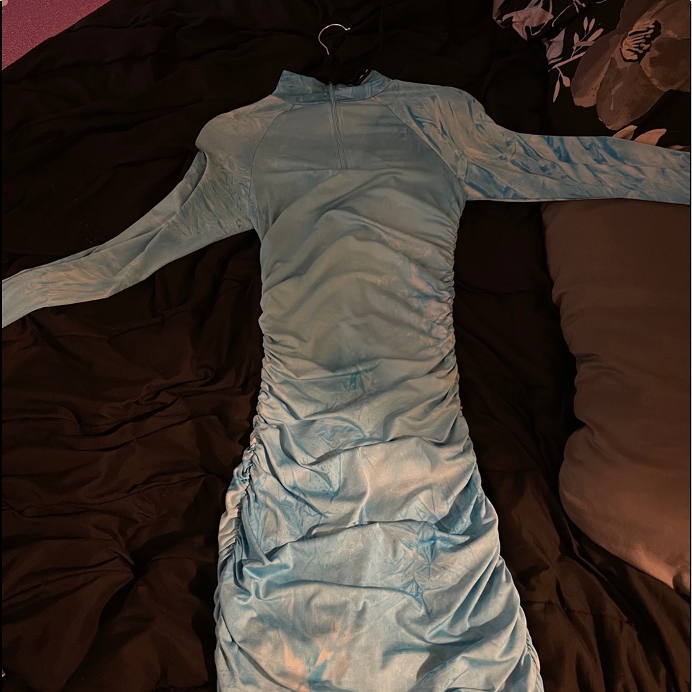 Tie dye long sleeve bodycon dress